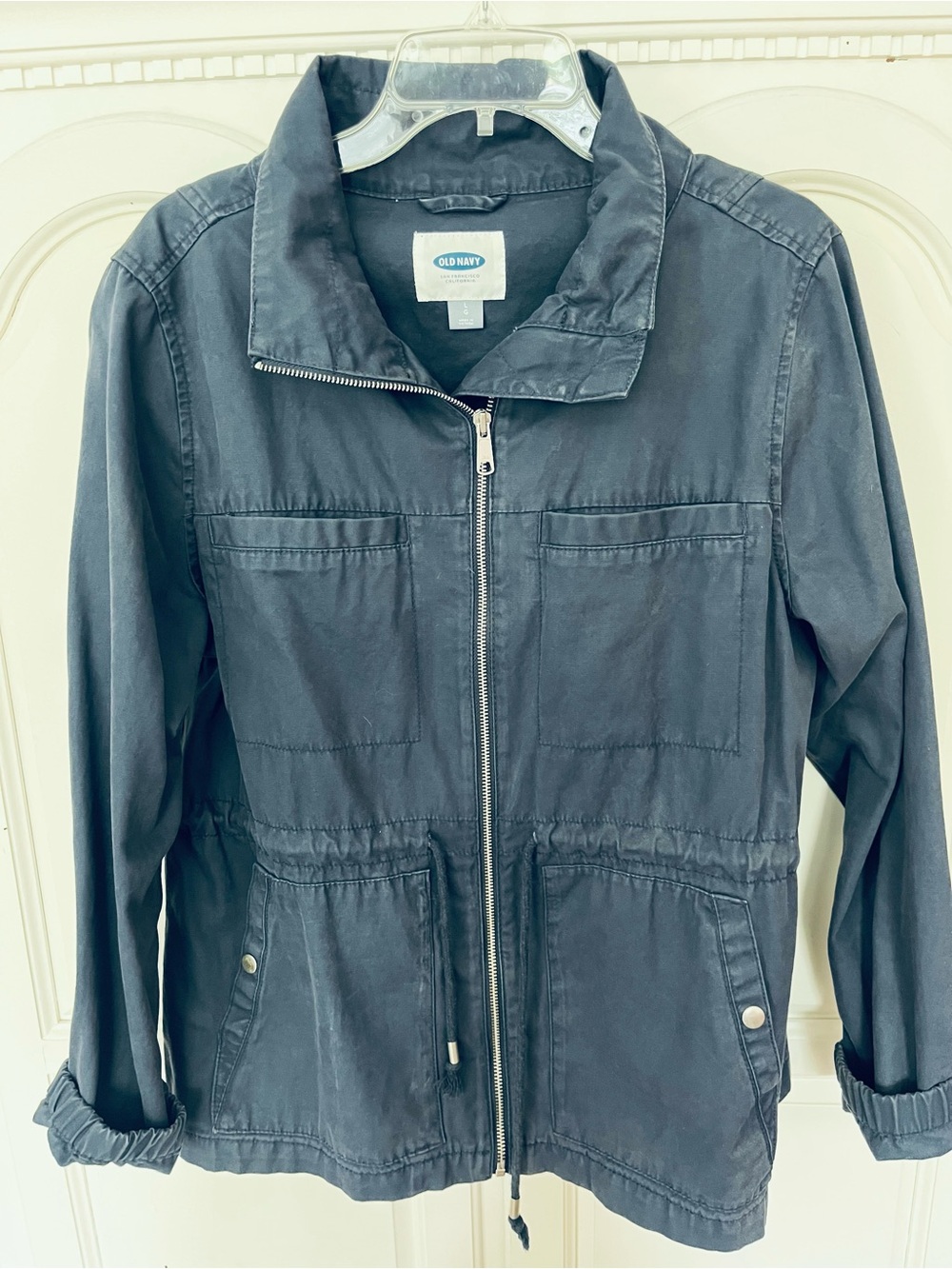 Old Navy Navy Drawstring Waist Utility Jacket